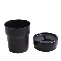 Multifunctional Car Mini Trash Bin Cup Holder Car Trash Can Auto Holder Cap Mounts Black Plastic Interior Accessories