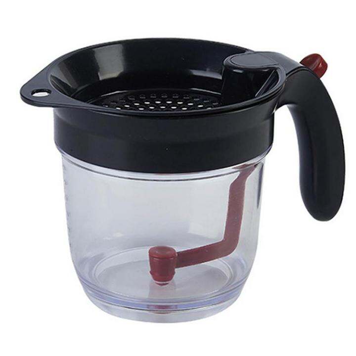Oil Separator Gravy Strainer with Bottom Release 1L Kitchen Tool Liquid Strainer with Filter