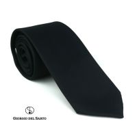 Giorgio Del Sarto Necktie D 8.5 cm Silk Black with Fabric Texture เนคไทผ้าไหมสีดำมีเท็กเจอร์