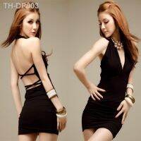 Club dress sexy leisurewear backless nightgown lingerie sleepwear package hip skirt qqny small chest short