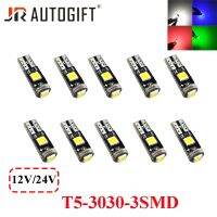 【CW】 10PCS 12V/24V car styling T5 3LED 3030 high lumen chip white red Car Dash Dashboard LED Instrument Panel Light Bulb