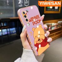 YIWESAN เคสสำหรับ Huawei P30 P30 Pro P30 Lite น่ารักน่ารักวินนี่ช้อนส้อมมีดหมีพูห์ดีไซน์ใหม่นิ่มดูหรูหราชุบเคสโทรศัพท์มีลายแฟชั่นกันกระแทกคลุมทั้งหมดเคสป้องกันเลนส์กล้อง