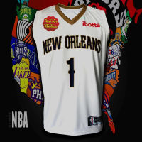 เสื้อบาส เสื้อบาสnba New Orleans Pelicans นิวออร์ลีนส์ พีลิแกนส์ #BK0041 รุ่น Association Zion Williamson#1 ไซส์ S-3XL