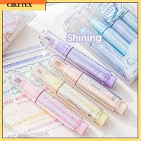 CIRETEX 4Pcs เขียนด้วยลายมือ ปากกาเน้นข้อความ กราฟฟิตี ลงชื่อเข้าใช้ ปากกามาร์กเกอร์ แบบพกพาได้ มาร์กเกอร์ ปากกาฟลูออเรสเซนต์ โรงเรียนในโรงเรียน