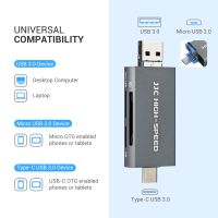 USB JJC 3.0การ์ดรีดเดอร์ SD เป็นไมโครการ์ดความจำนาโนเมตรอะแดปเตอร์เมมโมรี่การ์ด90เมกะไบต์/วินาทีสำหรับคอมพิวเตอร์อุปกรณ์เสริมแล็ปท็อป Micro Otg/USB-C OTG โทรศัพท์