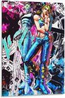 Jojos ผจญภัยแบบแปลกประหลาด Jolyne X Stone โปสเตอร์อนิเมะฟรีโปสเตอร์ภาพตกแต่งศิลปะบนผืนผ้าใบสำหรับติดกำแพงโปสเตอร์ห้องนั่งเล่นภาพวาดตกแต่งห้องนอน12x18inch30x45cm