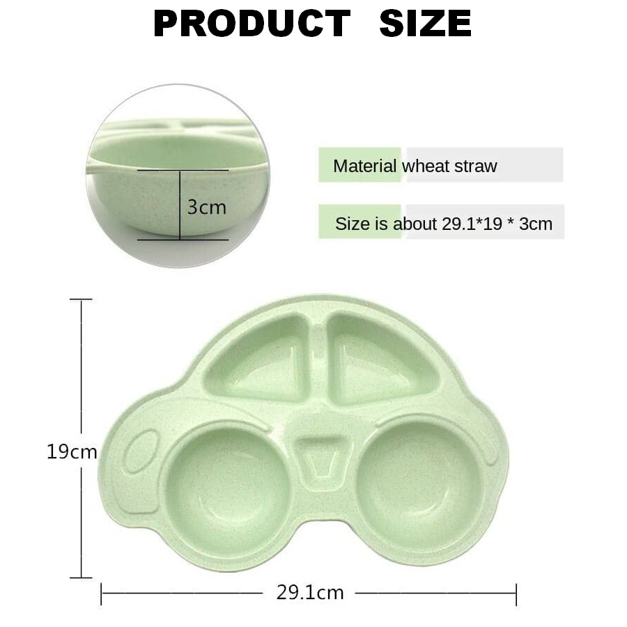 Car Shape Children Kids Snack Tray Food Diet Portion Lunch Box Plate Tray 