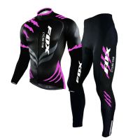 ZZOOI summer long sleeve cycling jersey set fox cycling team bicycle shorts mountain woman bike uniform mtb suit wielerkleding heren