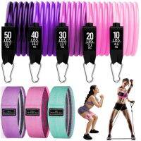 Resistance Bands for Women 15 Pcs Home Gym Exercise Set Training with Fabric Loops Band for Firming Toning Slimming Abs and Body Exercise Bands