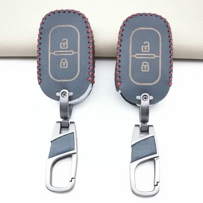 ✈♣● 2/3 Button Leather Car Key Cover For Renault Kwid Traffic Symbol For Dacia Sandero Logan Duster 2016 2017 2018 FOB Shell