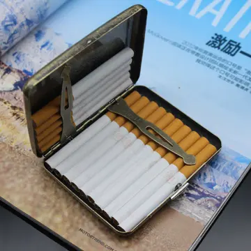 Vintage Metal Cigarette Case Box Portable 20 Cigarettes Case Holder Retro  Smoke Tool Pocket Smoking Accessories Men Gifts