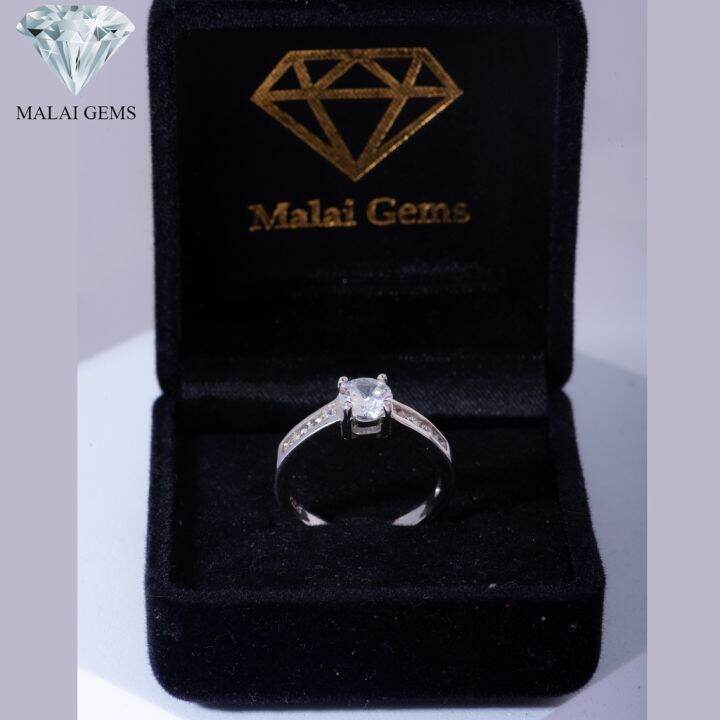 malai-gems-แหวนเพชร-แหวนเพชรชู-เงินแท้-925-เคลือบทองคำขาว-ประดับเพชรสวิส-cz-รุ่น-221-r1730-แถมกล่อง