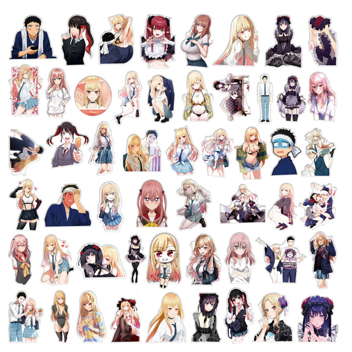 muya-50pcs-my-dress-up-darling-stickers-waterproof-japanese-anime-vinyl-stickers-for-laptop
