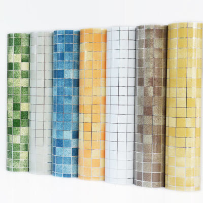 【2023】Bathroom Waterproof Tiles Wall Sticker Self-Adhesive Kitchen Stove Oil-Proof Fireproof Wallpaper Aluminum Foil Decorative Film