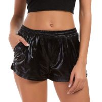 【CC】 Fashion Waist Sport Pants Shorts Metallic Leggings