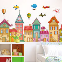 สติ๊กเกอร์ติดผนัง แต่งห้องเด็ก สติ๊กเกอร์การ์ตูน บ้านส่วย wall sticker diy ราคาถูก พร้อมส่ M05020