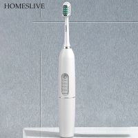 HOKDS 1Pcs HOMESLIVE Vibrating Adult Charging Electric Toothbrush Sonic 5mode Sets Replacement Head Waterproof Strong Cleaning Soft To