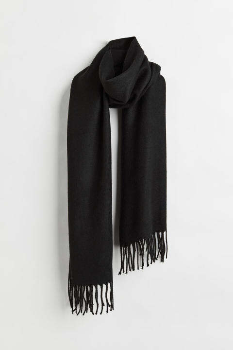 H&M - Woven scarf - Black Dark | Lazada PH