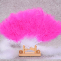 10pcs Christmas Vintage Folding Handheld Marabou Feather Hand Fan for Costume Party Tea Variety Show Easter