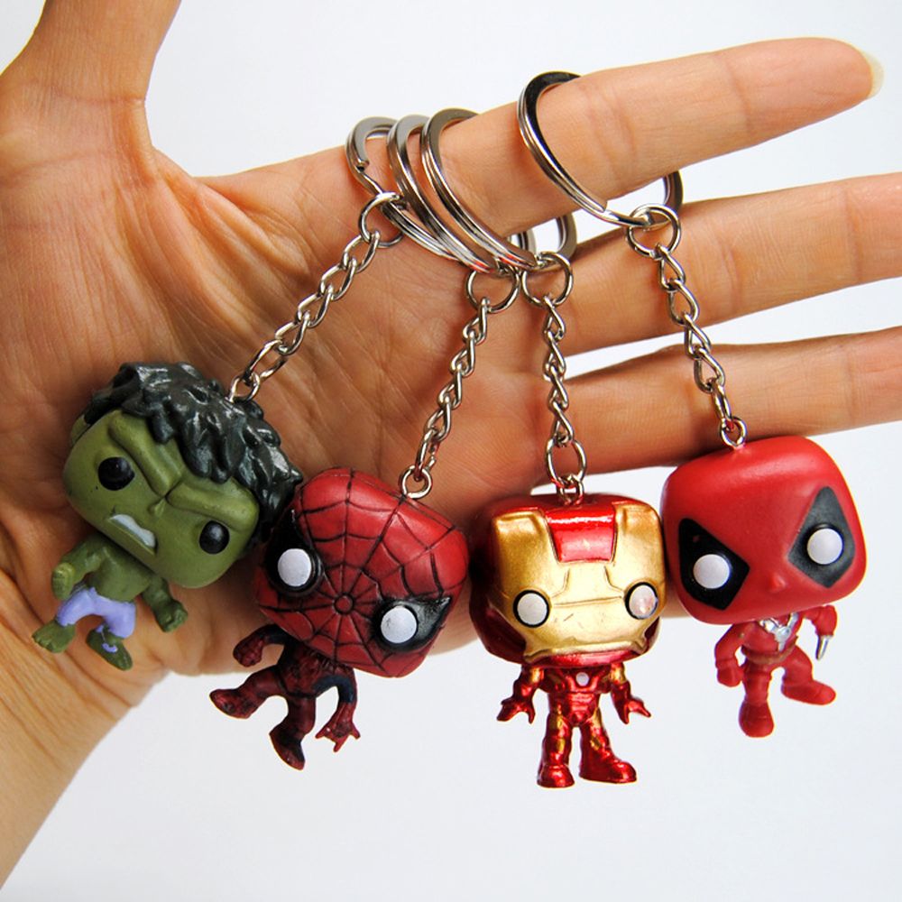Marvel Superhero Cute Deadpool Alloy Key Chains Keychain Keyfob Keyring Gifts 