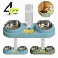 New Pet Food Utensils Cute Cat Dogd Feeding Hit Color Belt Drinking Bottle Three-in-one Bowl Feeding and Water Cat Bowl for Cat