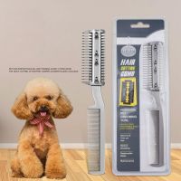 Grooming Comb Plastic Double-Headed Trimmer Removing Tangles and Knots for Dog Pet Razor Combs with Metal Blade Brushes  Combs