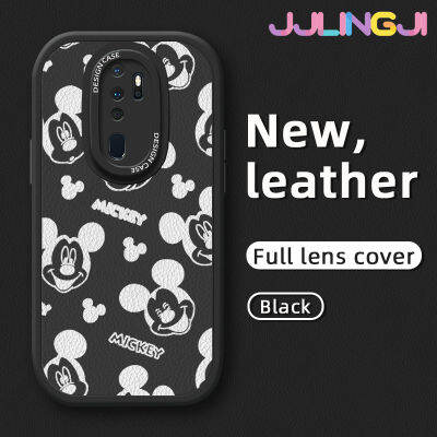 Jjlingji เคสสำหรับ OPPO A9 2020 A5 2020 A9 F11 2019 A9x กระแสแฟชั่นลายมิกกี้เมาส์ใหม่เคสดีไซน์ใหม่หนัง Lensa Kontak ด้านข้างเป็นกล้องแบบบางปกป้องเคสกันกระแทก