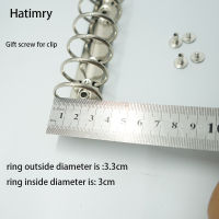 Hatimry A7 binder clip rings 3cm big rings clip 6holes silver color for DIY notebook A7 size school suppliers