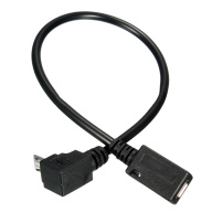 micro-USB 5 Pin Male To Female Down Direction 90 Degree Angle Extension Cable Adapter thumbnail