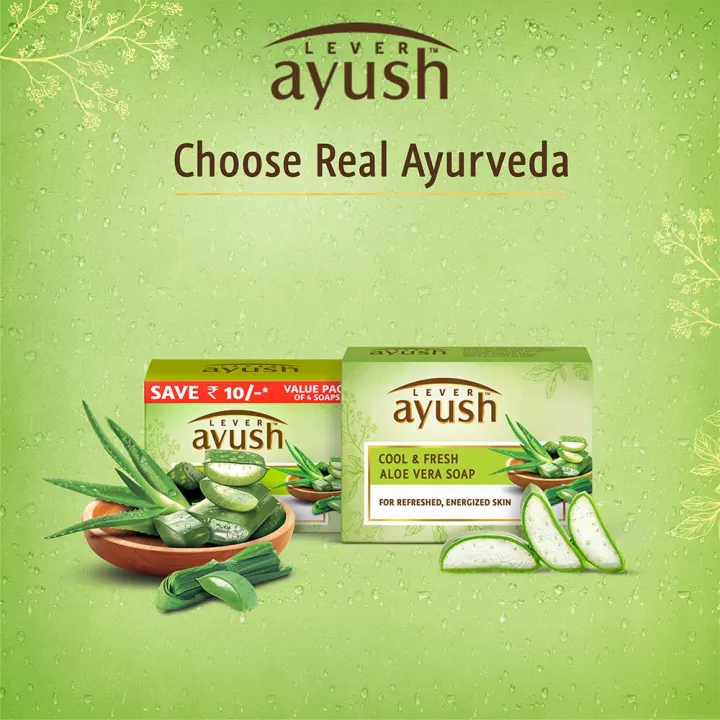 Lever Ayush Cool & Fresh Aloe Vera Soap, 100 g Lazada