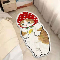 Kawaii Cat Rug Car Fluffy Shaggy Rugs for Bedroom Living Room Floor Mat Irregular Bedside Car Doormat Girls Room Decor 그