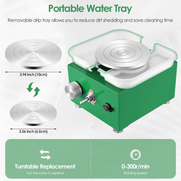 ล้อเซรามิกขนาดเล็กล้อเซรามิก6-5ซม-10ซม-เครื่องเซรามิกขนาดเล็กโต๊ะหมุนเซรามิกไฟฟ้าเครื่องมือดินเหนียวสำหรับทำด้วยตัวเองล้อพร้อมถาดสำหรับงานเซรามิกดินเหนียวเซรามิกงานฝีมือศิลปะ