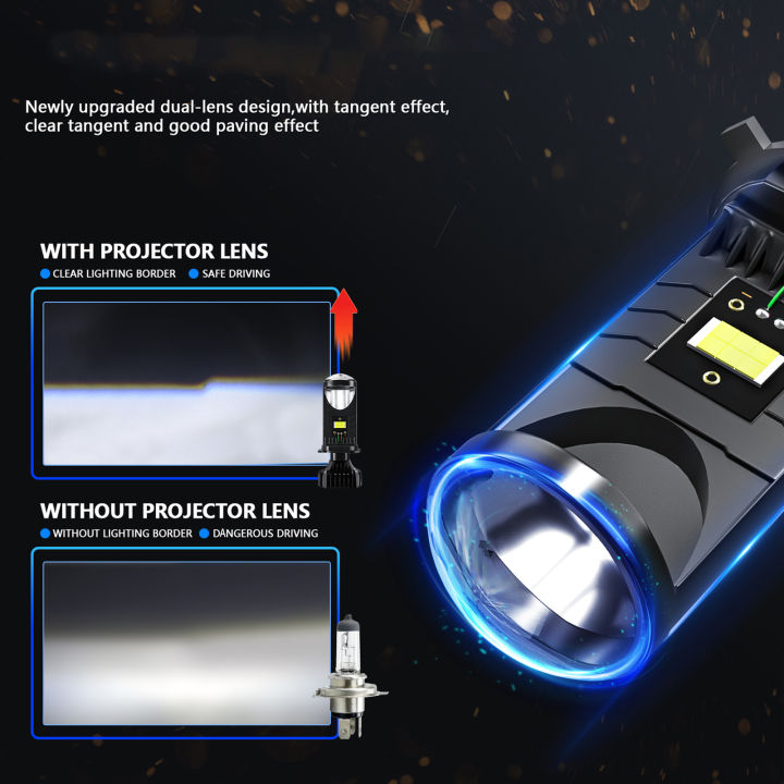 หลอดไฟหน้า-led-สำหรับรถยนต์ชุดไฟแปลงไฟครบชุด-h4-80w-6000k-ip68สีขาวกันน้ำแพ็ก2ชิ้น
