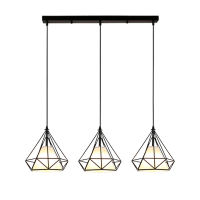 Nordic 3 heads Pendant Light Retro Industrial Metal Cage Ceiling Hanging Lighting Fixtures Modern Home Living Room Lamp Shade