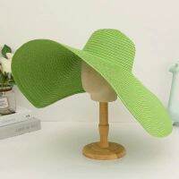 Color blocked hat 25cm big brim fashionable sun ultra-thin breathable summer beach travel wholesale