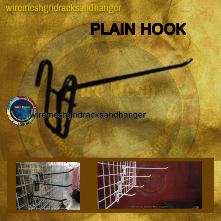 HANGER HOOKS PLAIN HANGING HOOKS FOR WIRE GRID 6 PCS TO 12 PCS GRID