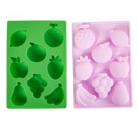 【lz】♀☽  3D Cartoon Fruit Shaped Silicon Mold Morango Banana Melancia Pear DIY Soap Chocolate Cake Ice Cream Mould