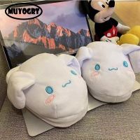 Ears Moving Cotton Slippers Warm Female Thick Plush Home Shoes Platform Funny Slides Cute Autumn Winter Couple Cartoon Slides