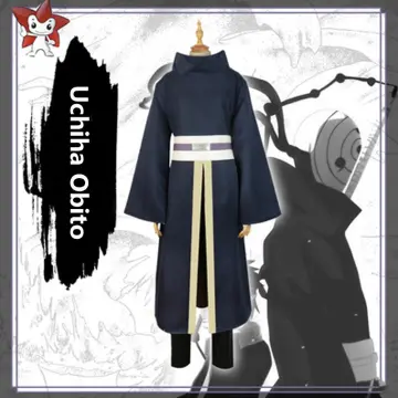 Naruto Akatsuki Tobi Uchiha Obito Robe Cloak Coat + Resin Mask Cosplay  Costume