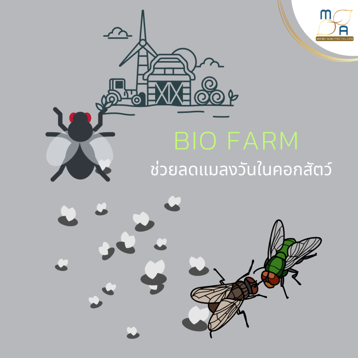 biofarm-จุลินทรีย์ดับกลิ่นเหม็นคอกสัตว์-ลดแมลงวันในคอกสัตว์-กันเชื้อโรค-รักษาแผล-ย่อยมูลเป็นปุ๋ย-ไบโอฟาร์ม-200g-3ซอง
