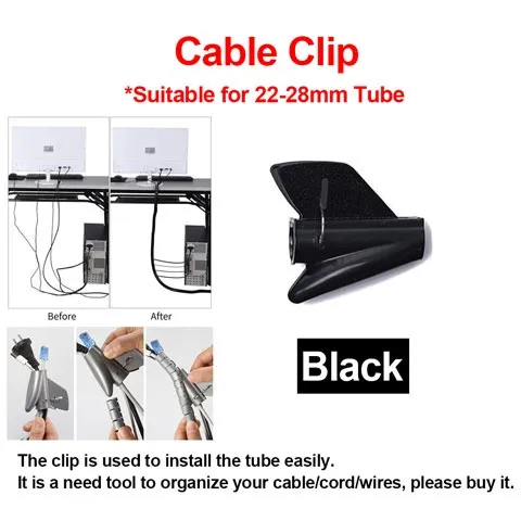 Cable Holder Organizer Flexible Spiral Tube Wire Management Cord Protector  22mm/28mm