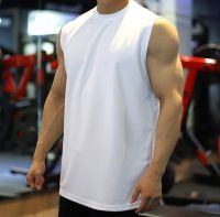 Summer the gym sleeveless vest wide shoulder shrugs featured cotton loose man muscle T-shirt breathable training basketball boom