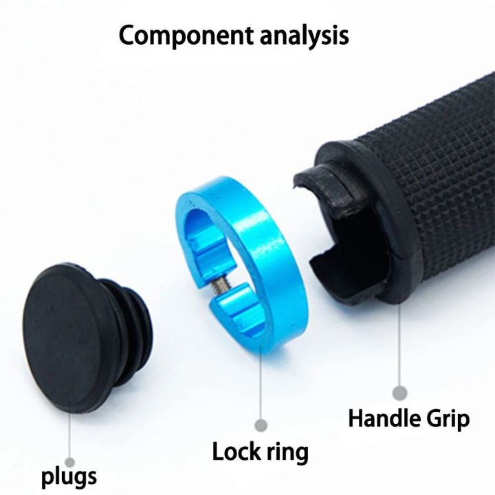 rongjingmall-22-2มม-อุปกรณ์เสริมสำหรับจักรยานล็อกแบบสองด้านกันลื่นที่ครอบมือจับจักรยานมือจับปลอกแฮนด์จับจักรยานจักรยานเสือภูเขาที่จับจักรยาน