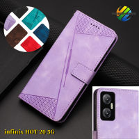 เคสหนังพลิกสำหรับ Infinix Hot 20 5G 4G สายนูนเคสโทรศัพท์ Lite ใส่การ์ดเคสหนังโทรศัพท์มือถือ