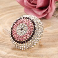 2022 New Fashion Colorful Crystal Women Big Rings Gold Color Morocco Banquet Wedding Ring Statement Jewelry Crystal Gifts