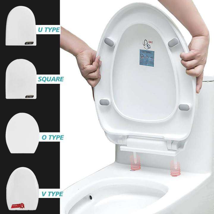 WC Toilet Seats Cover Toilet Lid Thicken Replacement Universal 4 Types