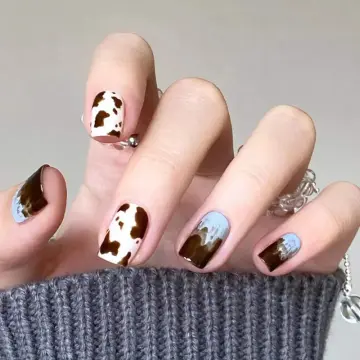 DIY fake nails | Cách làm móng tay giả bằng giấy hình bò sữa | How to make  fake paper nails at home - YouTube