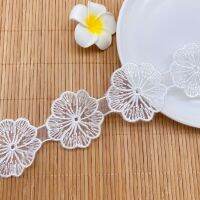 【cw】 9yards Embroidered Fabric Flowers Collar Hats Headwear Sewing Trimming 4.6CM Wide !