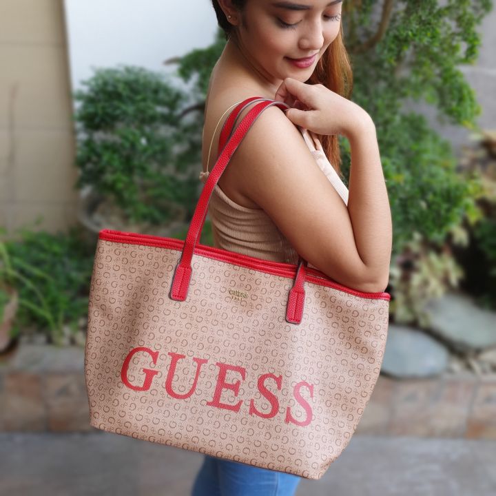 GUESS Red Tote Bags