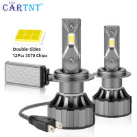 CarTnT ไฟหน้ารถ LED 2ชิ้น H7 H8 H4/H9/HB3 H11/9005 HB4/9006 9012 HIR2รถยนต์120W 30000LM 6000K ไฟหน้ารถยนต์